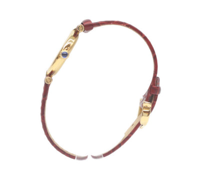 Cartier カルティエ W100225301 80-90s 925 マストヴァンドームヴェルメイユSM アイボリーローマ文字盤 革 QZ 腕時計