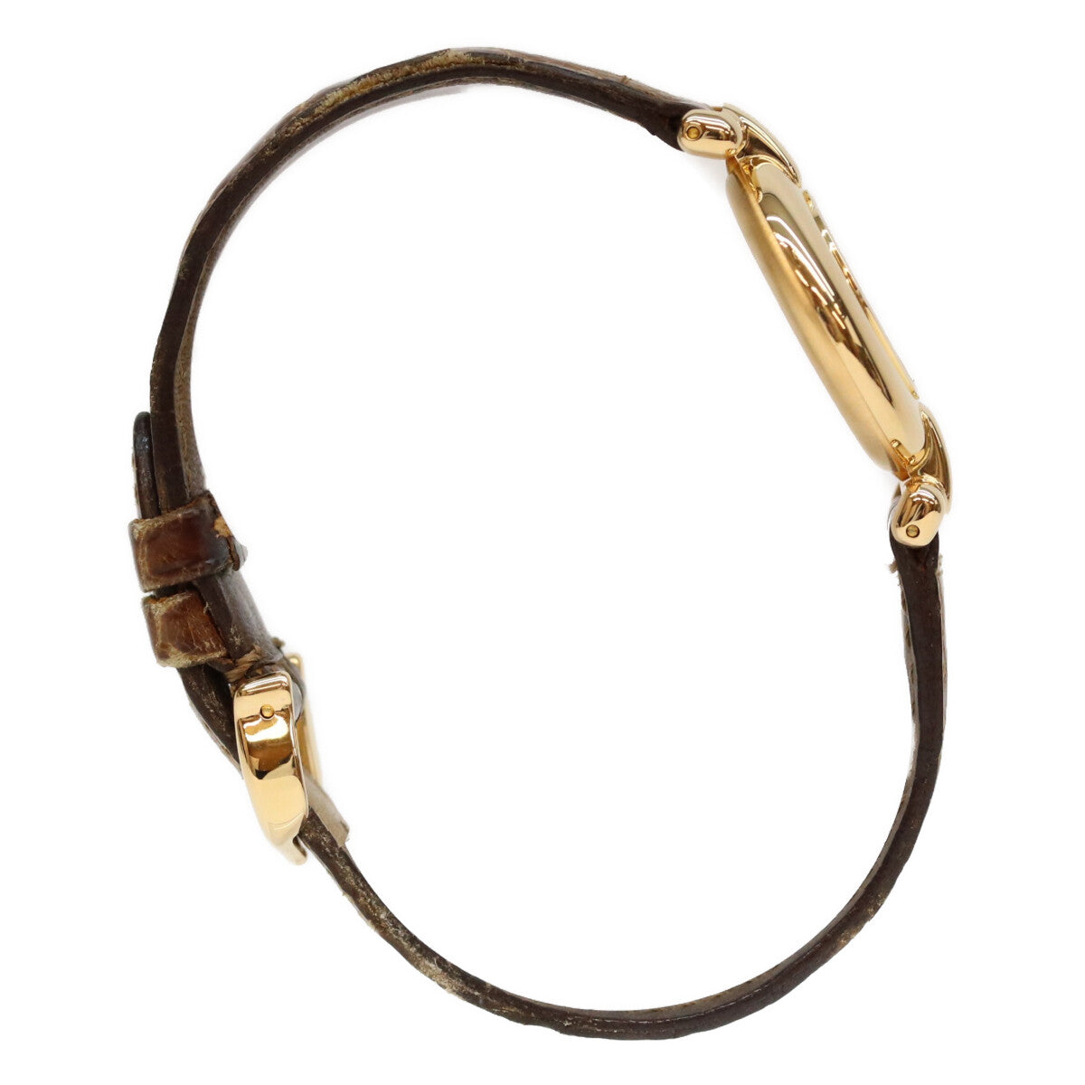 Cartier カルティエ 90s W1000654 925 マストコリゼヴェルメイユSM クロコベルト ゴールドミラー文字盤 QZ 革 腕時計