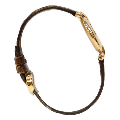 Cartier カルティエ 90s W1000654 925 マストコリゼヴェルメイユSM クロコベルト ゴールドミラー文字盤 QZ 革 腕時計