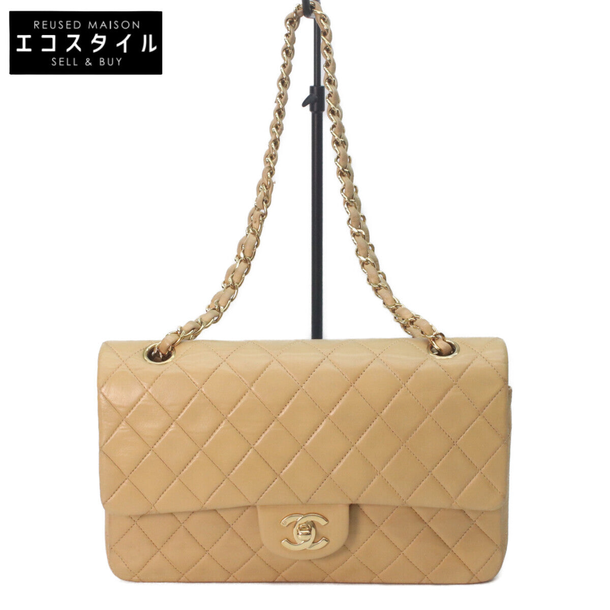 香奈儿 CHANEL 6号 A01112 米色 羊皮 金色金属件 Matelasse 25 单肩包