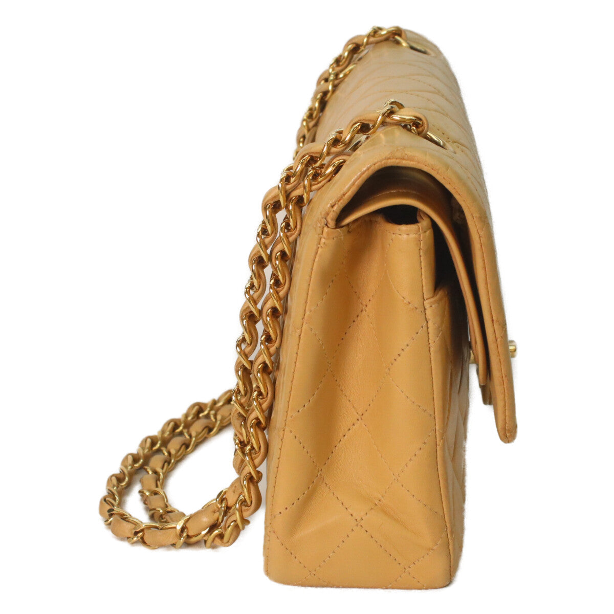 CHANEL シャネル 6番 A01112 ベージュ ラム ゴールド金具 マトラッセ25 ショルダーバッグ