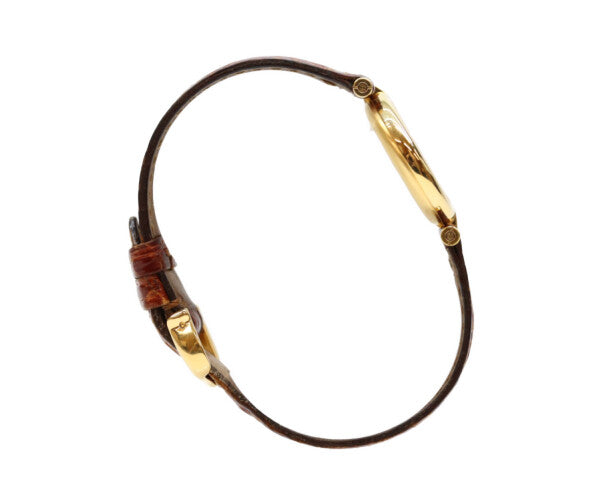 Cartier カルティエ W100225301 80-90s 925 マストヴァンドームヴェルメイユSM アイボリーローマ文字盤 革 QZ 腕時計