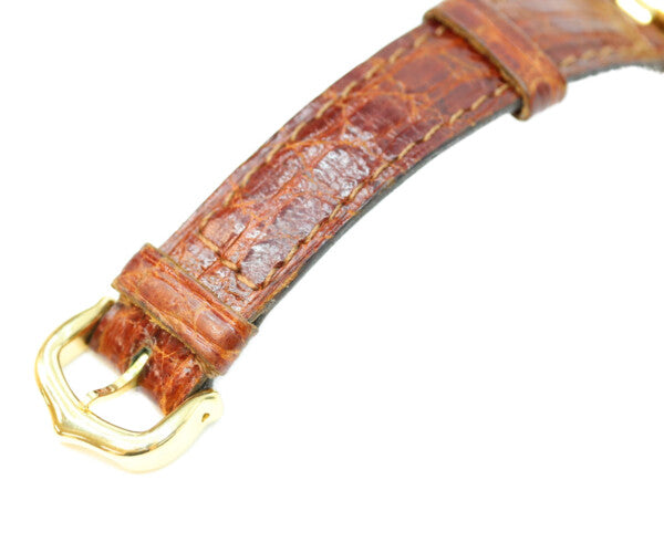 Cartier カルティエ W100225301 80-90s 925 マストヴァンドームヴェルメイユSM アイボリーローマ文字盤 革 QZ 腕時計