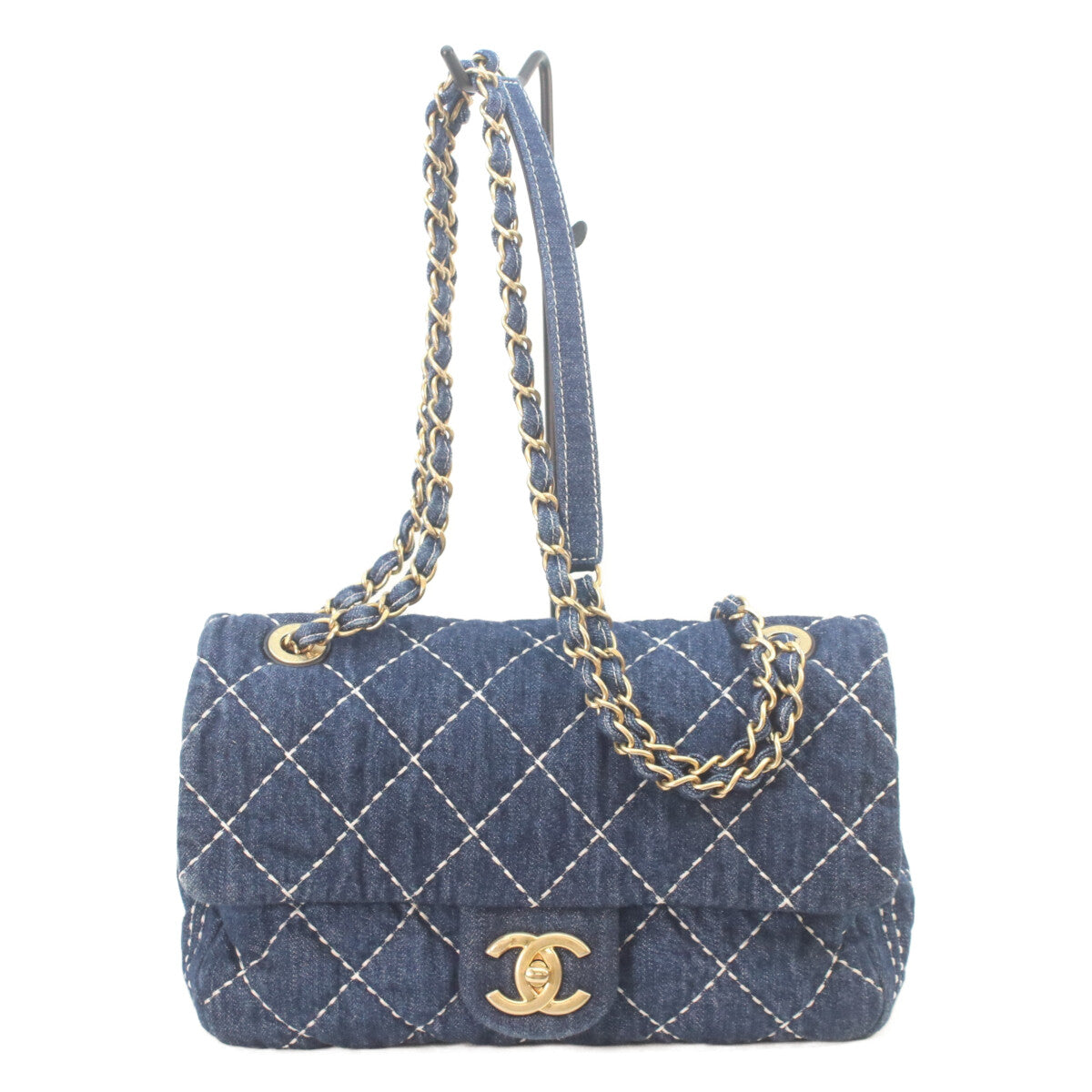 CHANEL シャネル 29番 AS1328 インディゴ デニム ゴールド金具 シングルフラップ マトラッセ チェーンショルダー ショルダーバッグ