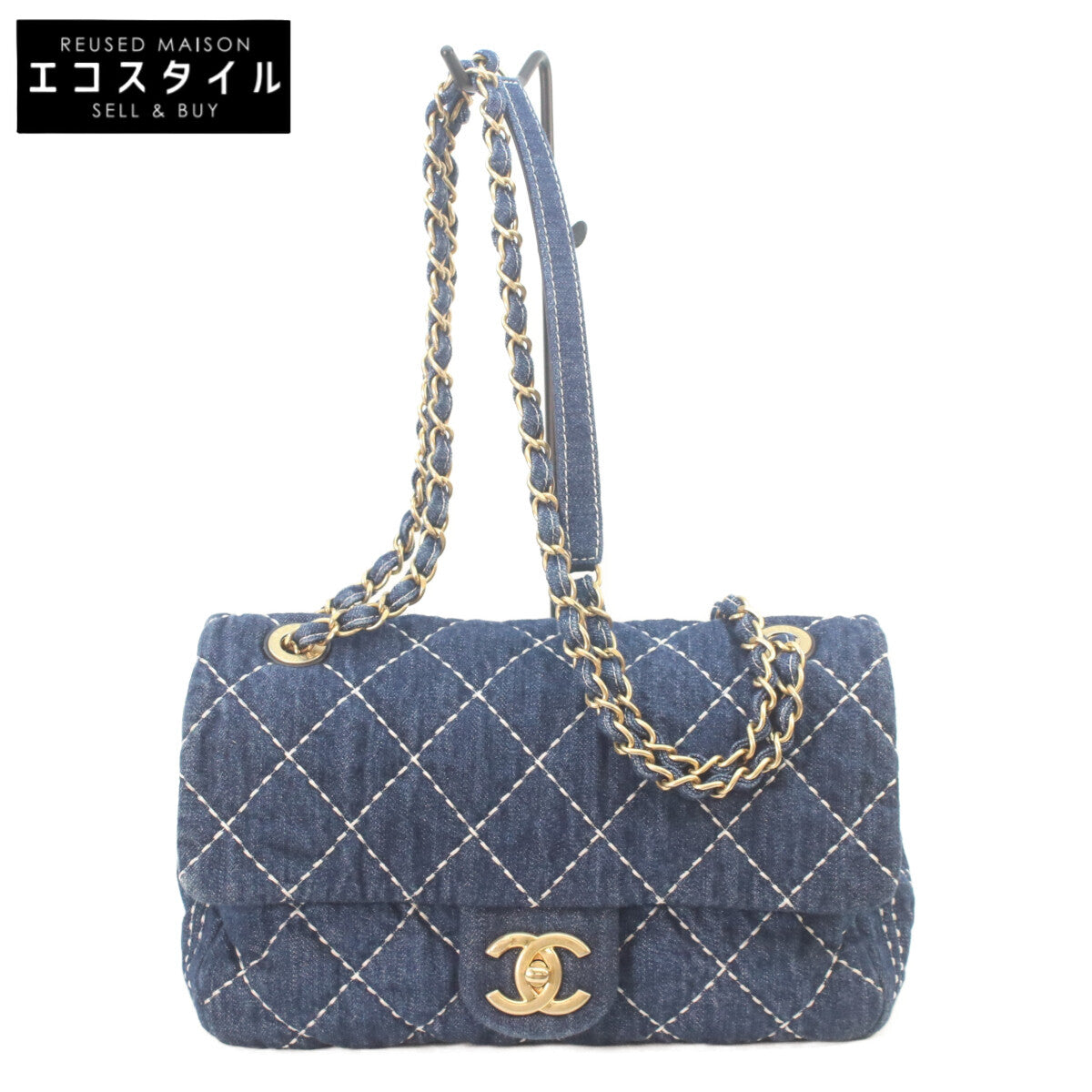 CHANEL シャネル 29番 AS1328 インディゴ デニム ゴールド金具 シングルフラップ マトラッセ チェーンショルダー ショルダーバッグ