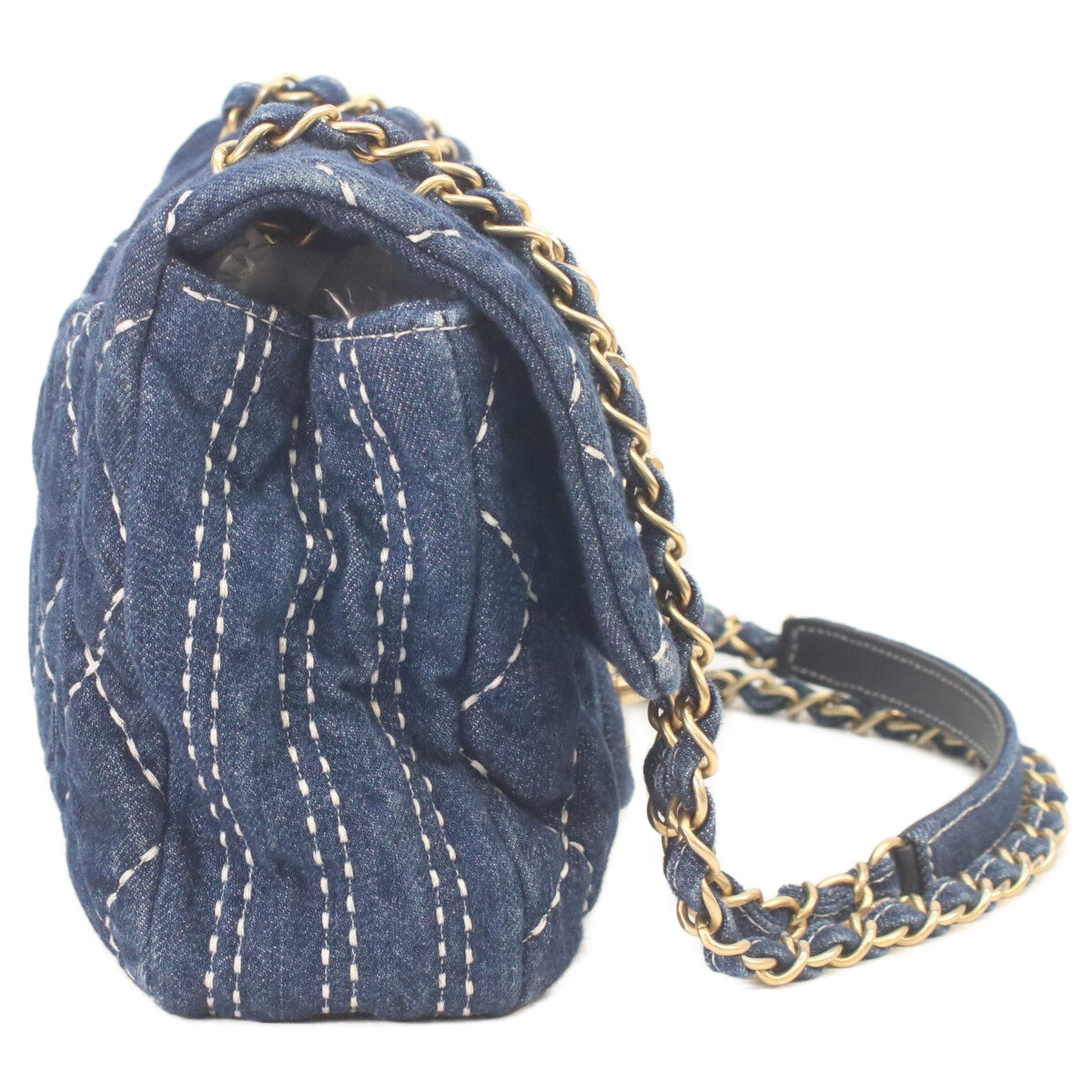 CHANEL シャネル 29番 AS1328 インディゴ デニム ゴールド金具 シングルフラップ マトラッセ チェーンショルダー ショルダーバッグ