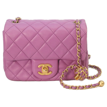 CHANEL シャネル AS1786 パールクラッシュ ココボール ラベンダー ラム ゴールド金具 ミニマトラッセ17 ショルダーバッグ