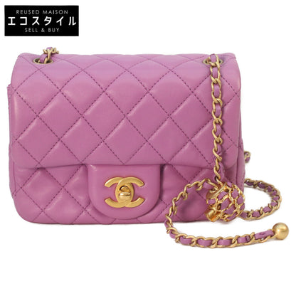 CHANEL シャネル AS1786 パールクラッシュ ココボール ラベンダー ラム ゴールド金具 ミニマトラッセ17 ショルダーバッグ