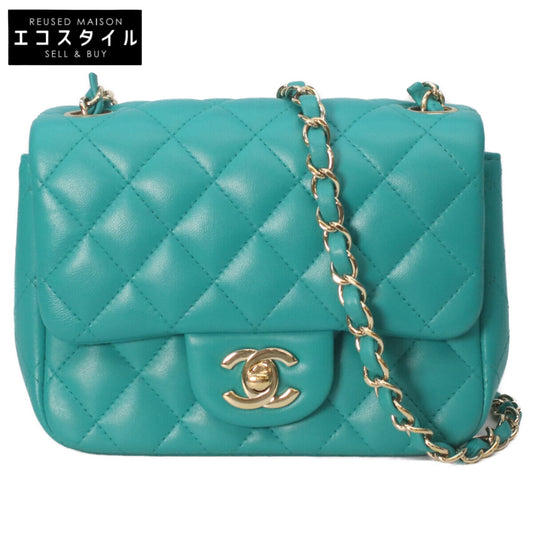 CHANEL 23 A35200 Emerald Green Lambskin Gold Hardware Mini Matelasse 17 Shoulder Bag
