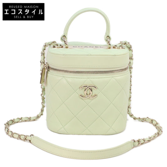 CHANEL AS1626 Lime Green Gold Hardware Lambskin Trendy CC 2WAY Vanity Shoulder Bag