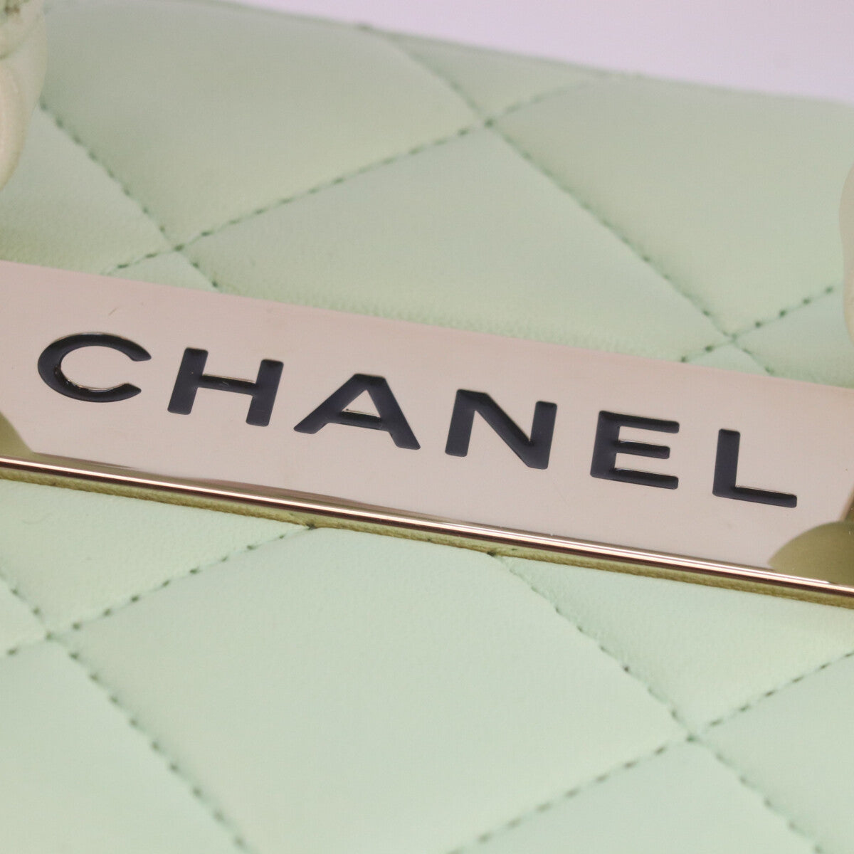 CHANEL 香奈儿 AS1626 柠檬绿 金色五金 羊皮 Trendy CC 2WAY 化妆包 斜挎包