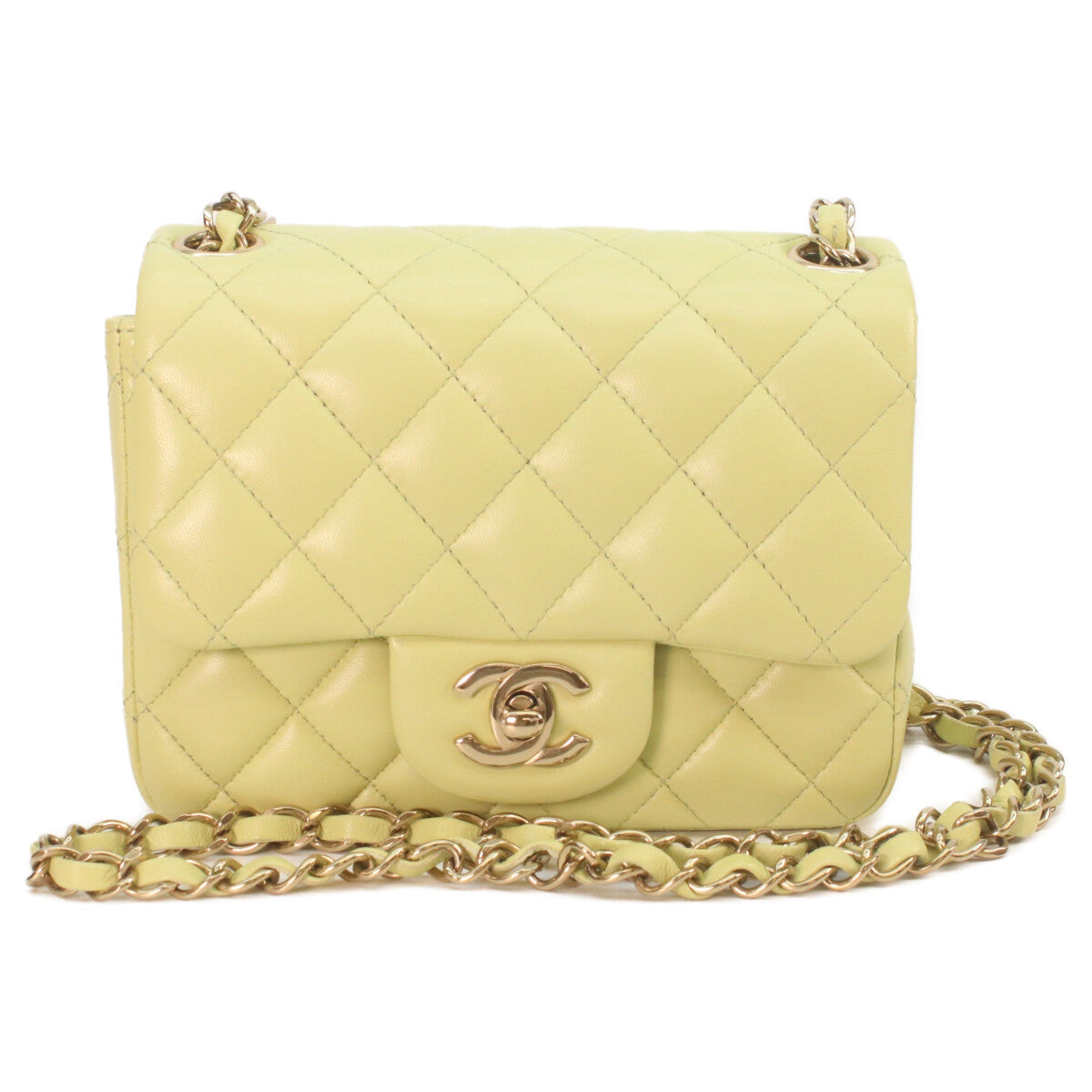 CHANEL シャネル A35200 ピスタチオ ラム ゴールド金具 ミニマトラッセ17 ショルダーバッグ