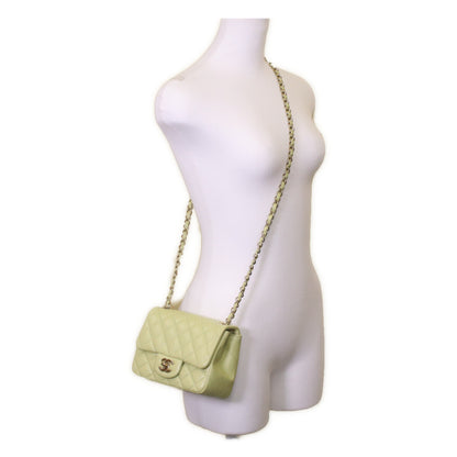 CHANEL シャネル A35200 ピスタチオ ラム ゴールド金具 ミニマトラッセ17 ショルダーバッグ