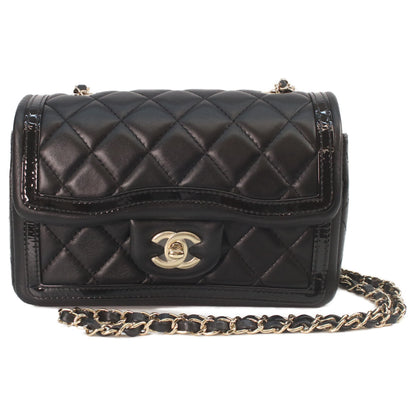 CHANEL CHANEL AS4288 Matelassé 20 Black lambskin×patent leather gold hardware single-flap bag shoulder bag