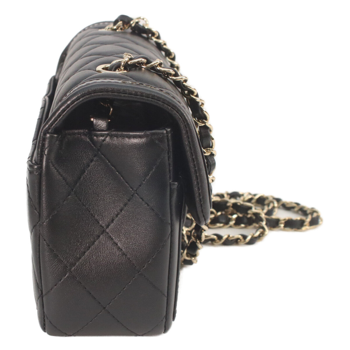 CHANEL CHANEL AS4288 Matelassé 20 Black lambskin×patent leather gold hardware single-flap bag shoulder bag