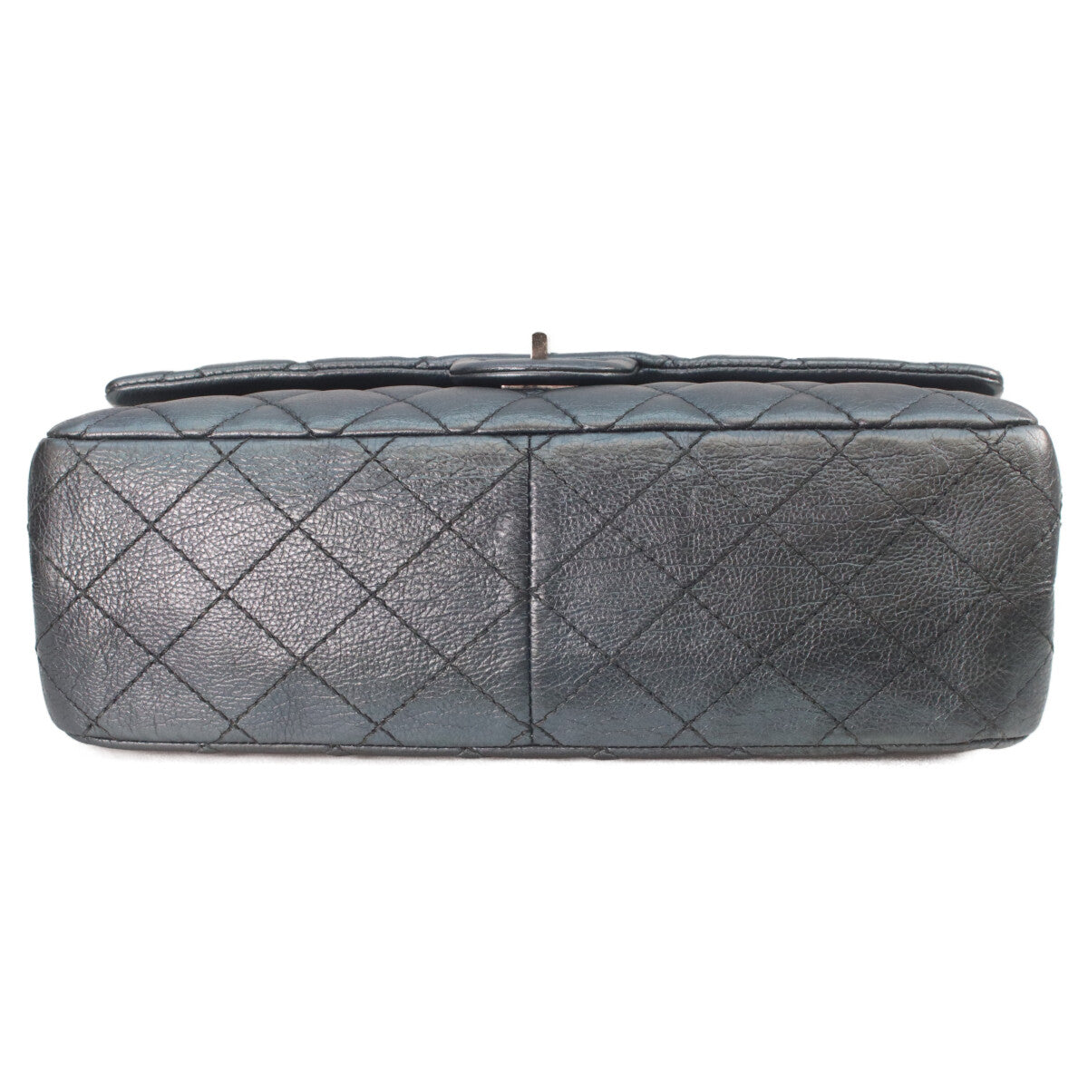 CHANEL シャネル 21番 A37587 ガンメタリック ブルーグレー ヴィンテージカーフ シルバー金具 マトラッセ 2.55ラージ チェーンショルダー ショルダーバッグ