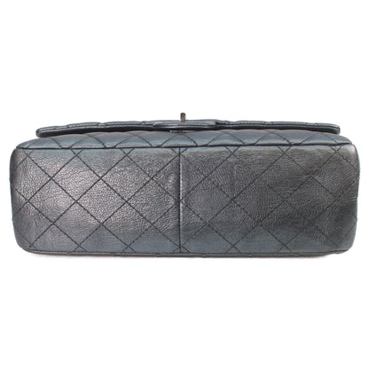 CHANEL シャネル 21番 A37587 ガンメタリック ブルーグレー ヴィンテージカーフ シルバー金具 マトラッセ 2.55ラージ チェーンショルダー ショルダーバッグ
