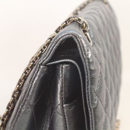CHANEL シャネル 21番 A37587 ガンメタリック ブルーグレー ヴィンテージカーフ シルバー金具 マトラッセ 2.55ラージ チェーンショルダー ショルダーバッグ