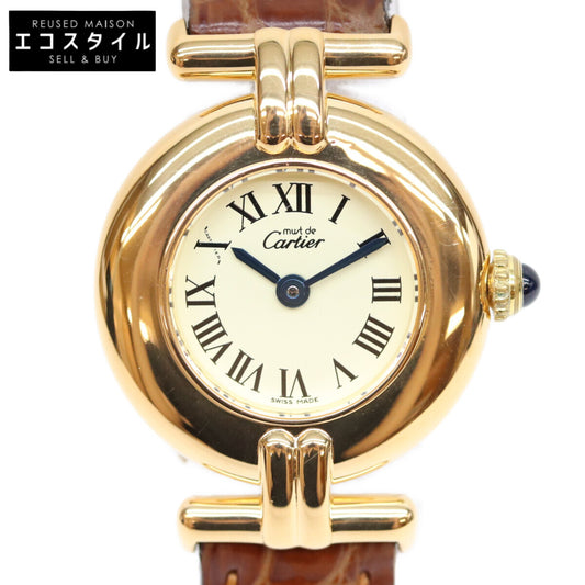 Cartier カルティエ W1000653 925 マストコリゼSM アイボリーローマ文字盤 ヴェルメイユ QZ 時計 腕時計