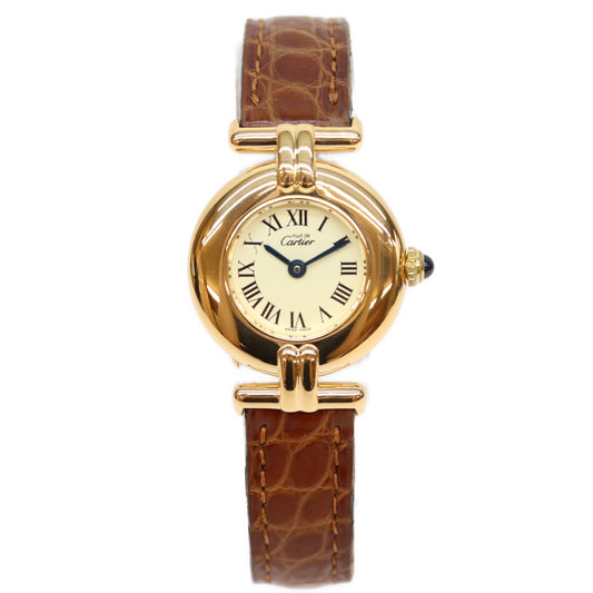 Cartier カルティエ W1000653 925 マストコリゼSM アイボリーローマ文字盤 ヴェルメイユ QZ 時計 腕時計