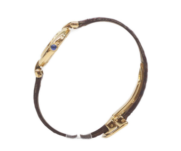 Cartier カルティエ 00s W1011554 925 マストコリゼヴェルメイユSM 白抜きローマ文字盤 革 QZ 腕時計