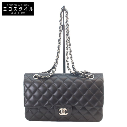 CHANEL シャネル 28番 A01112 黒ラム シルバー金具 マトラッセ25 ショルダーバッグ