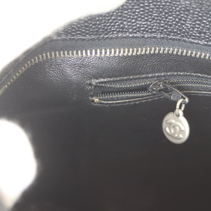 CHANEL シャネル 6番 A01804 黒 キャビア シルバー金具 復刻トート トートバッグ