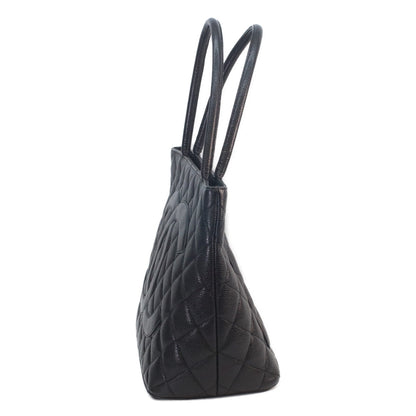 CHANEL シャネル 6番 A01804 黒 キャビア シルバー金具 復刻トート トートバッグ