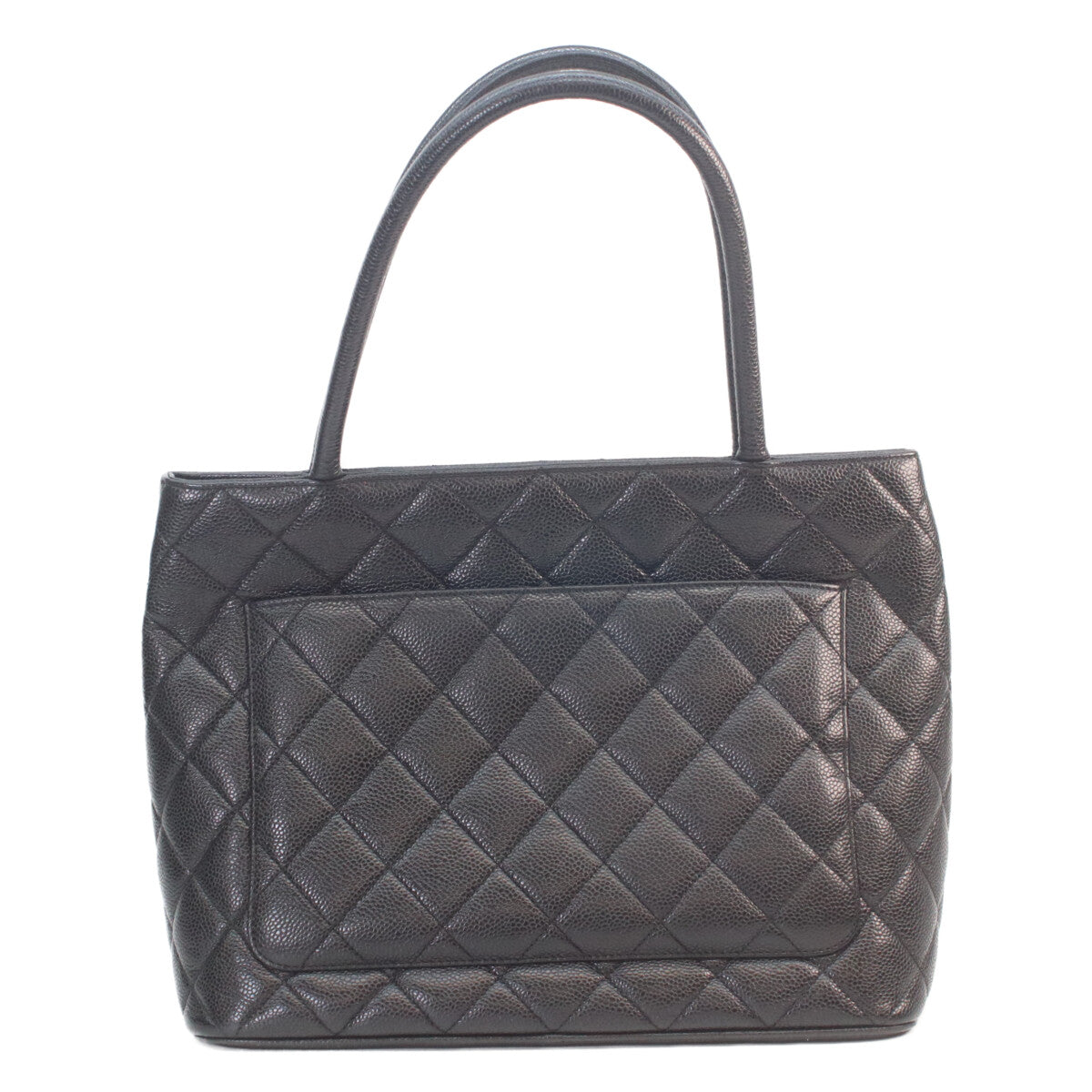 CHANEL シャネル 6番 A01804 黒 キャビア シルバー金具 復刻トート トートバッグ