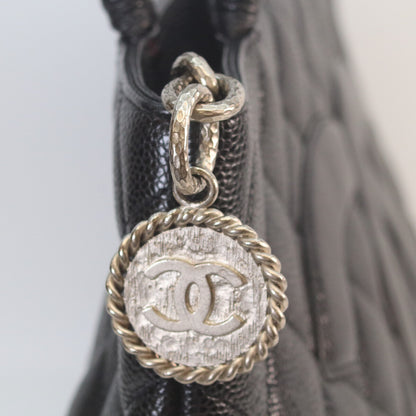 CHANEL シャネル 6番 A01804 黒 キャビア シルバー金具 復刻トート トートバッグ