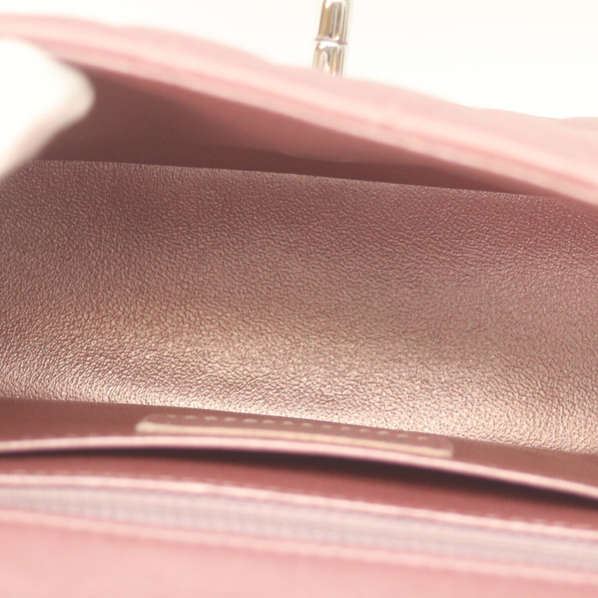 CHANEL 24th A69900 Metallic Pink Lamb Silver Hardware Mini Matelasse 20 Shoulder Bag
