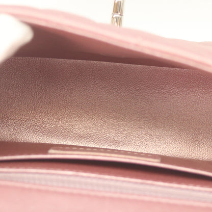 CHANEL 24th A69900 Metallic Pink Lamb Silver Hardware Mini Matelasse 20 Shoulder Bag