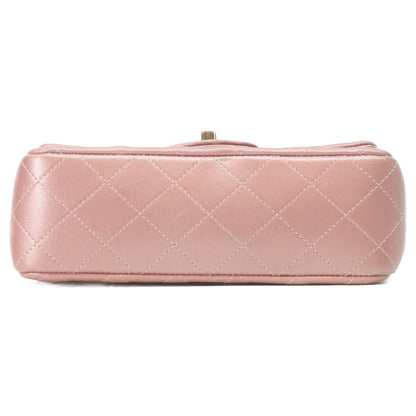 CHANEL 香奈儿 24号 A69900 金属粉色 羊皮 银色五金 迷你口盖包20 单肩包