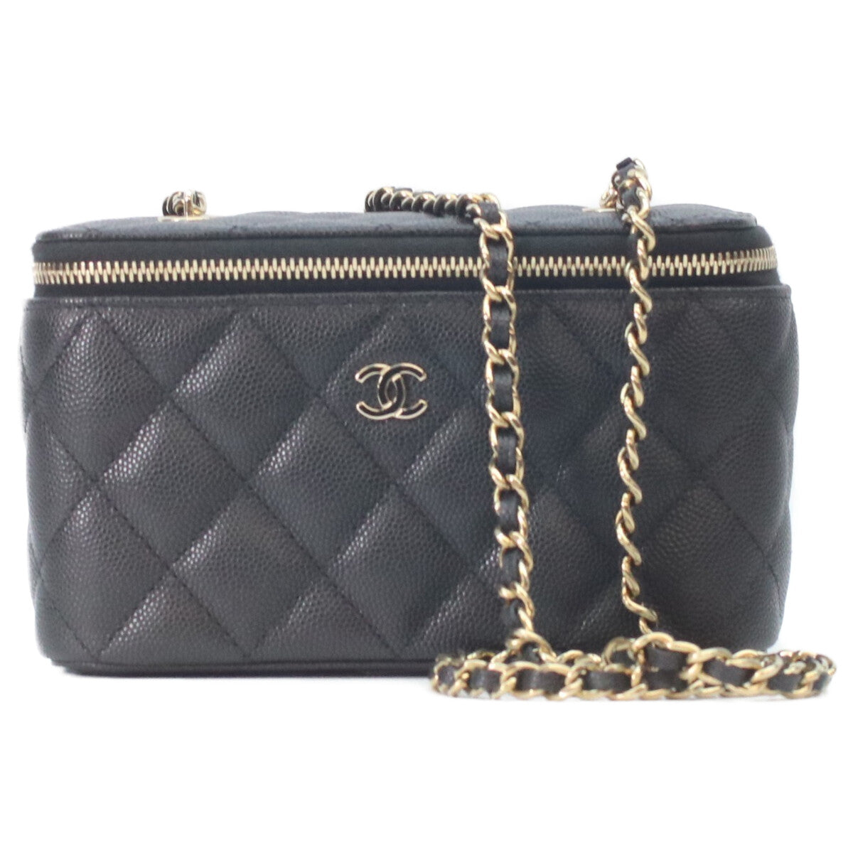 CHANEL Chanel AP1341 Black Caviar Gold Hardware Vanity Chain Shoulder Bag Shoulder Bag