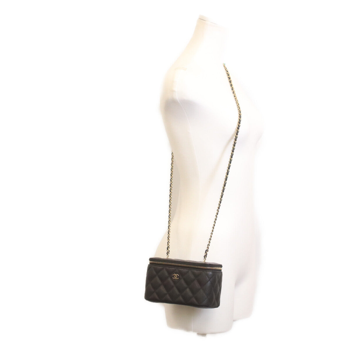 CHANEL Chanel AP1341 Black Caviar Gold Hardware Vanity Chain Shoulder Bag Shoulder Bag