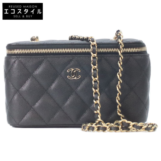 CHANEL Chanel AP1341 Black Caviar Gold Hardware Vanity Chain Shoulder Bag Shoulder Bag