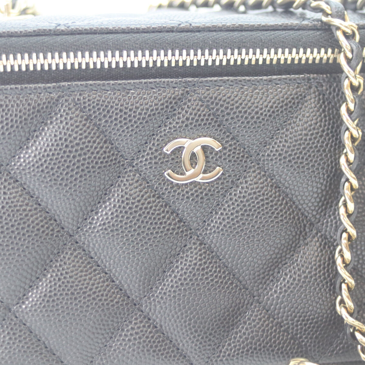 CHANEL Chanel AP1341 Black Caviar Gold Hardware Vanity Chain Shoulder Bag Shoulder Bag
