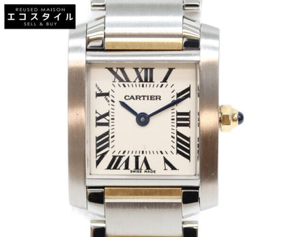 Cartier カルティエ W51007Q4 SS YG タンクフランセーズSM QZ 腕時計