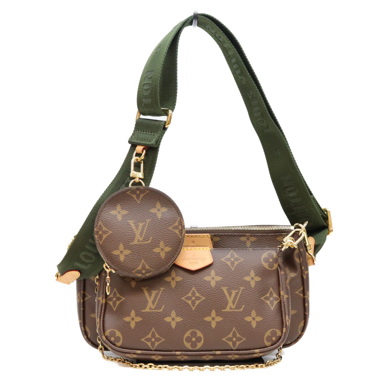 LOUIS VUITTON ルイヴィトン M44813 モノグラム カーキバンド ミュルティポシェットアクセソワール ショルダーバッグ