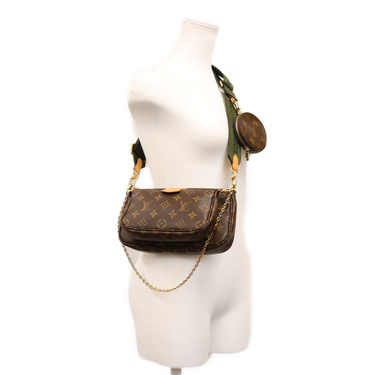 LOUIS VUITTON ルイヴィトン M44813 モノグラム カーキバンド ミュルティポシェットアクセソワール ショルダーバッグ