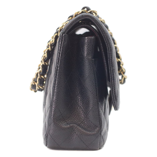 CHANEL Chanel 27 A01112 Black Caviar Gold Hardware Matelasse 25 Shoulder Bag