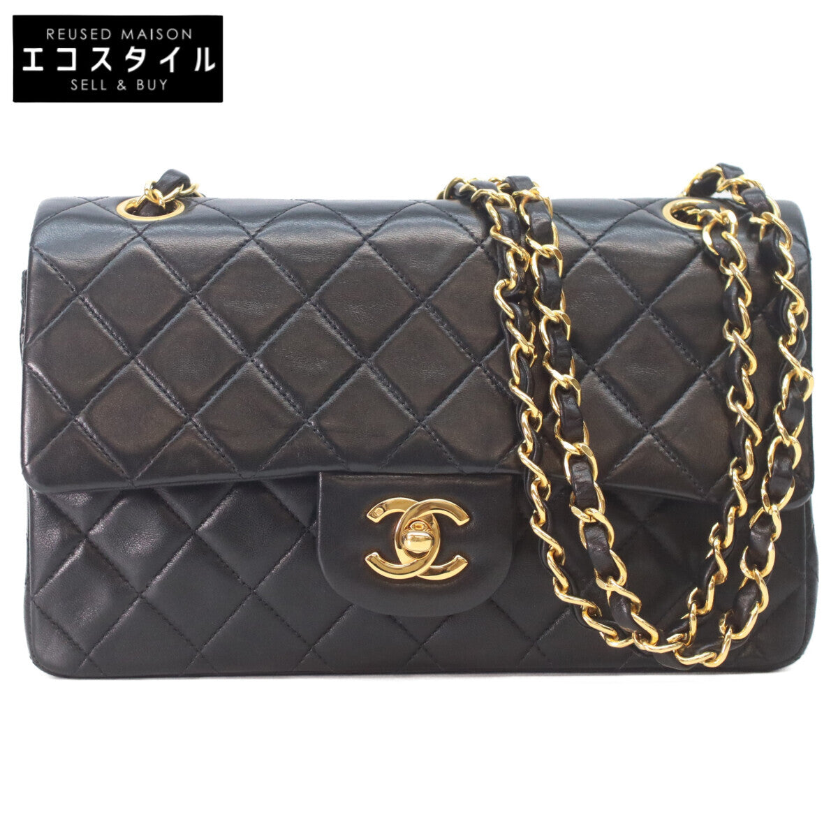 CHANEL シャネル 2番 A01113 黒 ラム ゴールド金具 マトラッセ23