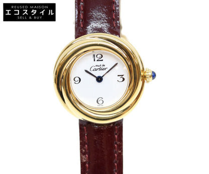 Cartier カルティエ W1010744 925 マストトリニティヴェルメイユSM 飛びアラビアホワイト文字盤 QZ 腕時計