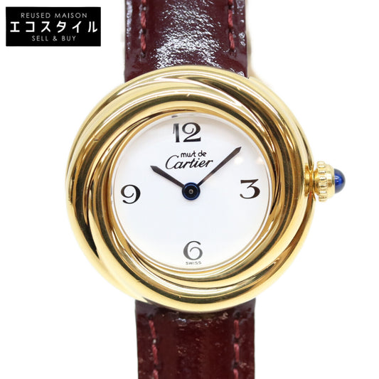 Cartier カルティエ W1010744 925 マストトリニティヴェルメイユSM 飛びアラビアホワイト文字盤 QZ 腕時計