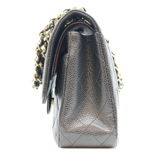 CHANEL シャネル 19番 A01112 黒 キャビア ゴールド金具 マトラッセ25 ショルダーバッグ