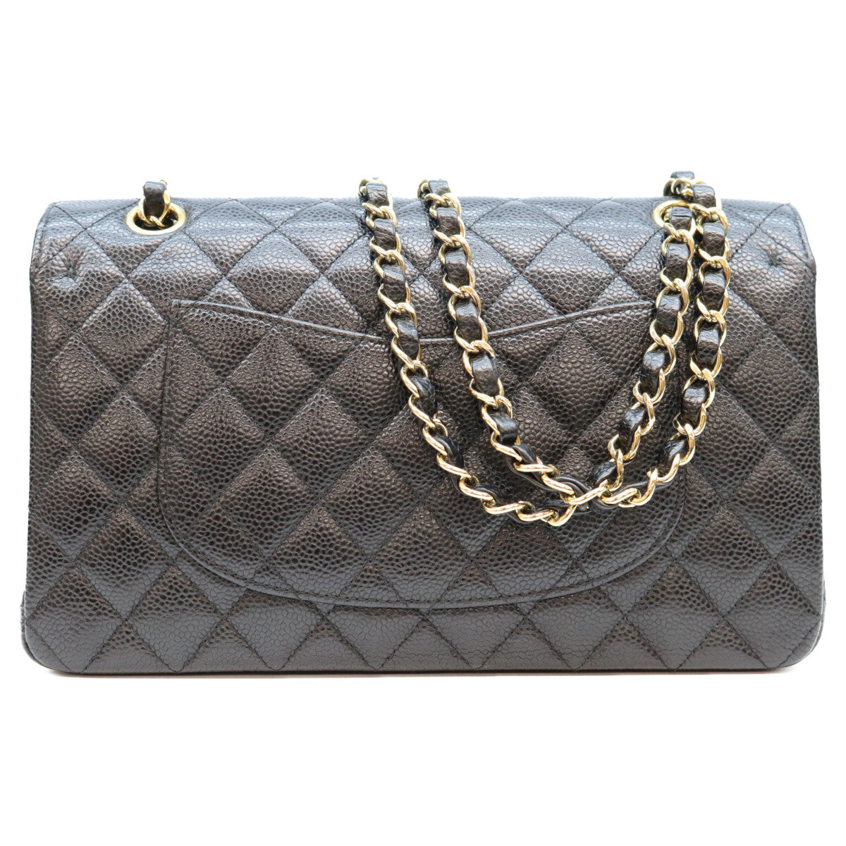 CHANEL シャネル 19番 A01112 黒 キャビア ゴールド金具 マトラッセ25 ショルダーバッグ