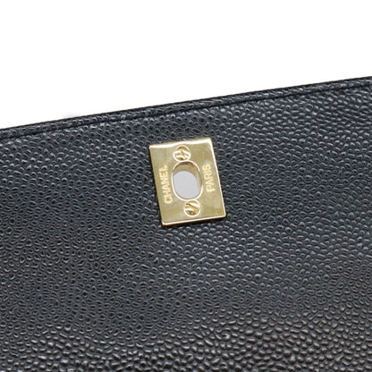CHANEL No. 8 A12397 Black Caviar Top-Handle Bag Handbag
