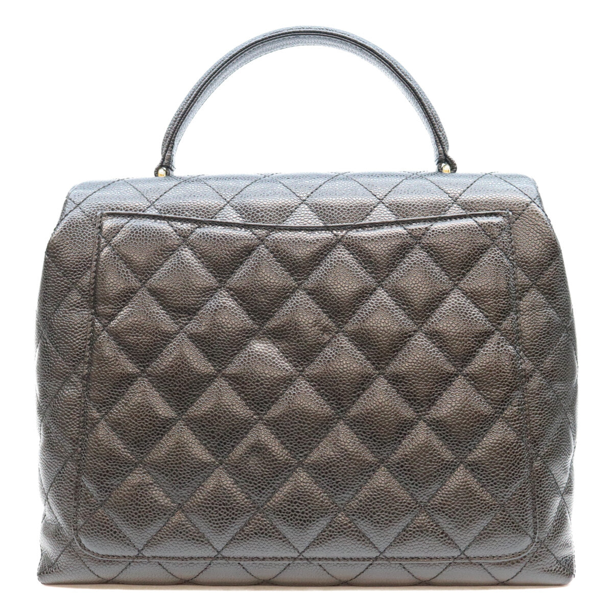 CHANEL No. 8 A12397 Black Caviar Top-Handle Bag Handbag