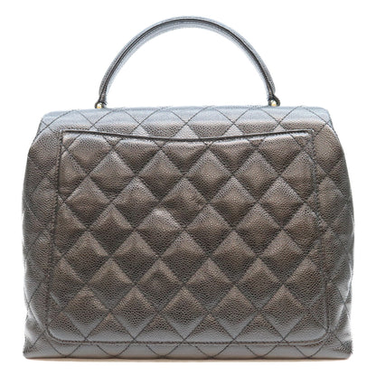 CHANEL No. 8 A12397 Black Caviar Top-Handle Bag Handbag