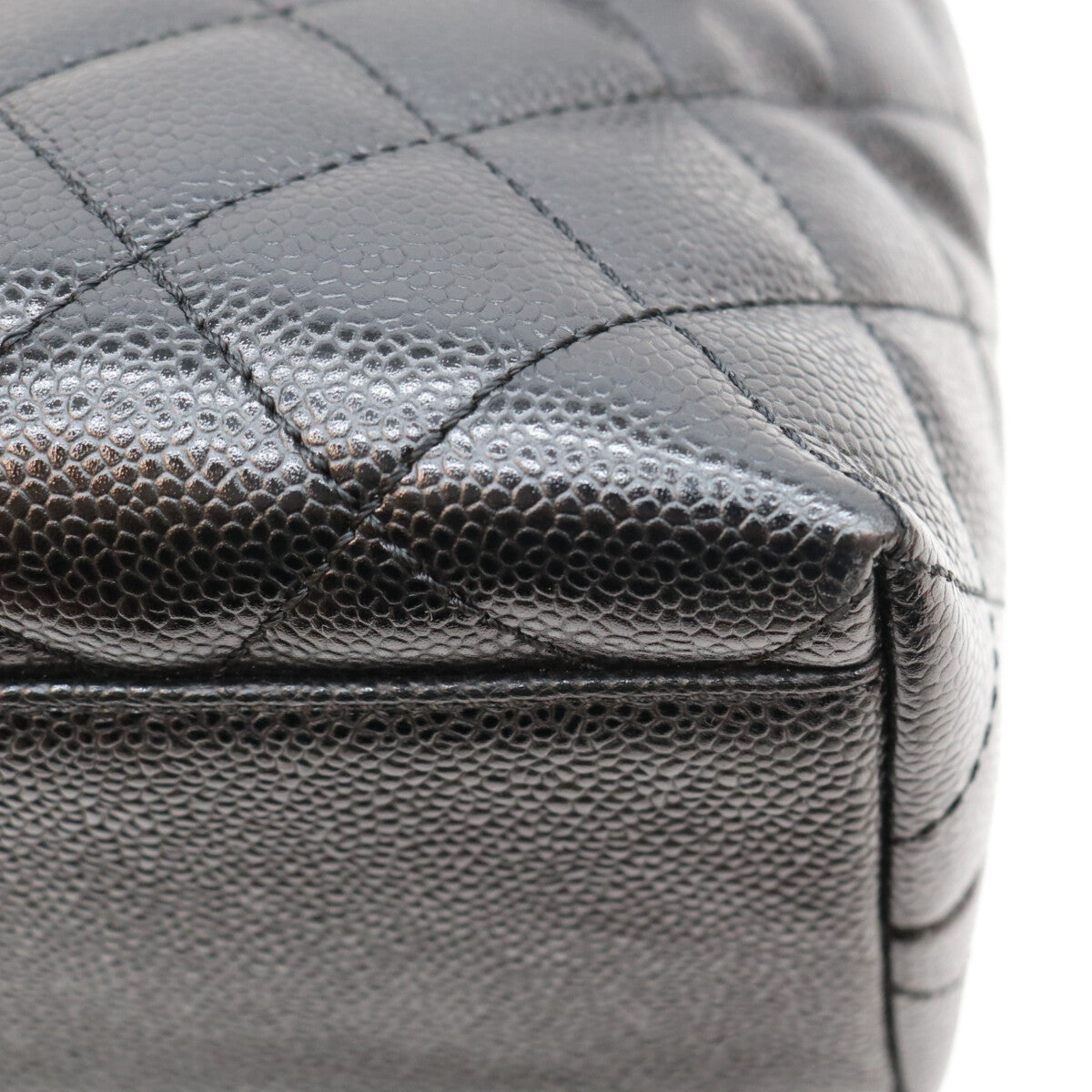 CHANEL No. 8 A12397 Black Caviar Top-Handle Bag Handbag